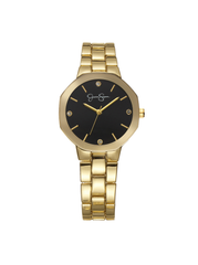 Metallized Bezel Bracelet Watch - Gold Tone