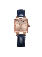 Cushion Case Strap Watch - Rose Gold Tone