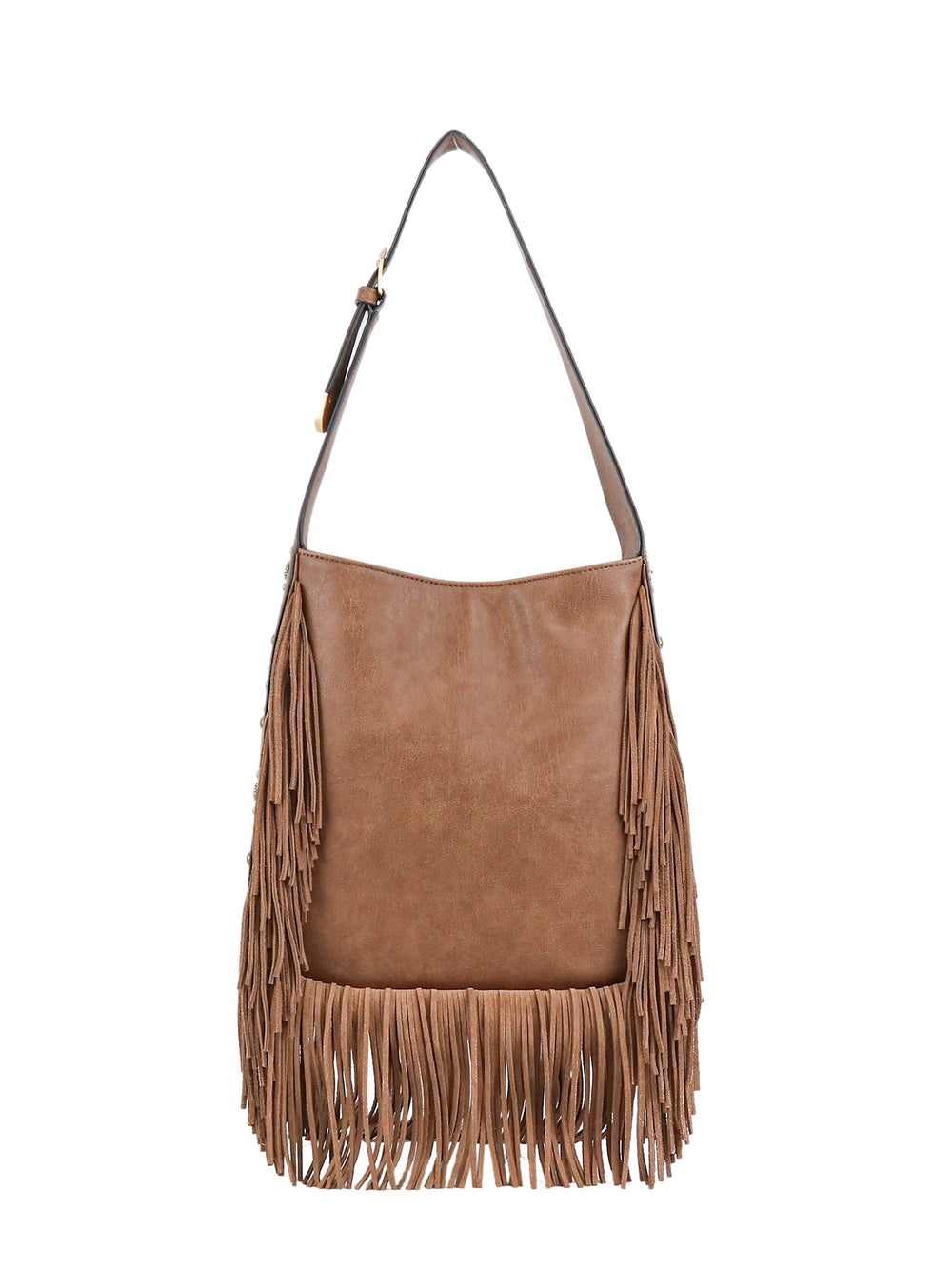 Fringed Calypso Hobo - Almond Brown