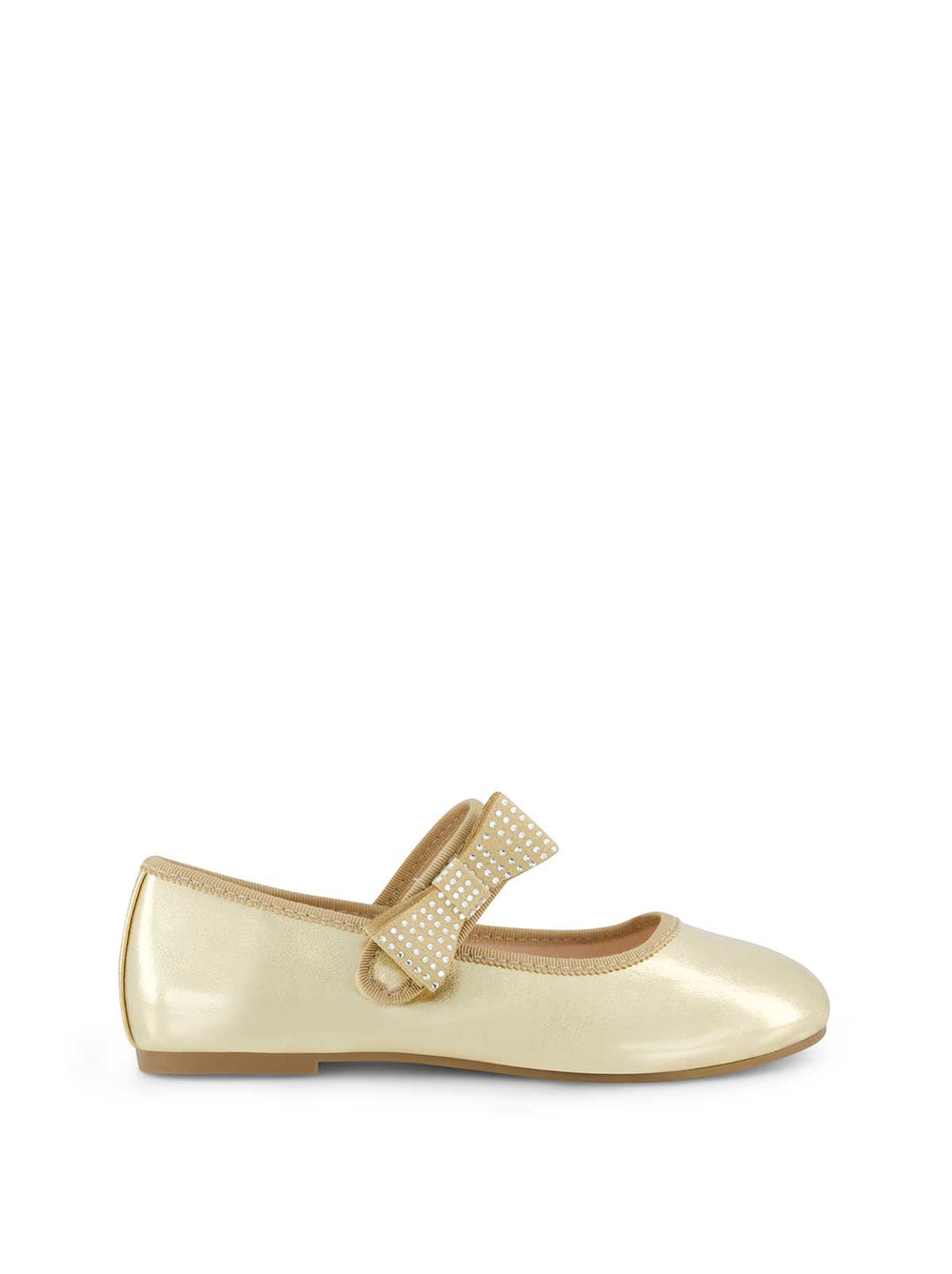 Little Girls' Amy Crystal Bow Ballet Flat - Gold