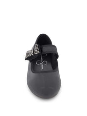 Little Girls' Amy Crystal Bow Ballet Flat - Black