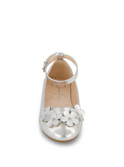 Little Girls' Amy Petal Ballet Flat - Silver