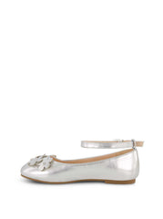 Little Girls' Amy Petal Ballet Flat - Silver
