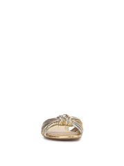 Dydra Knotted Flat Sandal - Silver & Gold