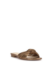 Dydra Knotted Flat Sandal - Bronze