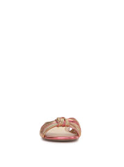 Dydra Flat Sandal - Soft Pink & Gold