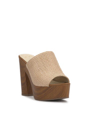 Shelbie Platform Slide - Natural Raffia
