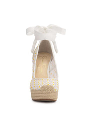 Zexie Platform Wedge - White Floral