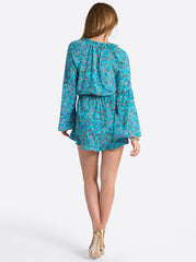 Aurelia Romper - Tile Blue Acrylic Ditsy