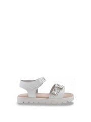 Toddler Tia Heather Sandals - White & Silver