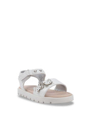 Toddler Tia Heather Sandals - White & Silver