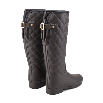 Refined Adjustable Quilted Slim Fit Tall Rain Boots