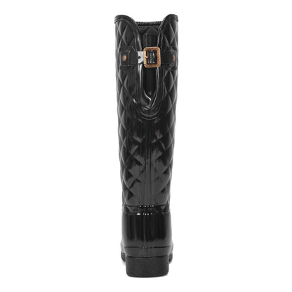 Refined Adjustable Quilted Slim Fit Tall Rain Boots