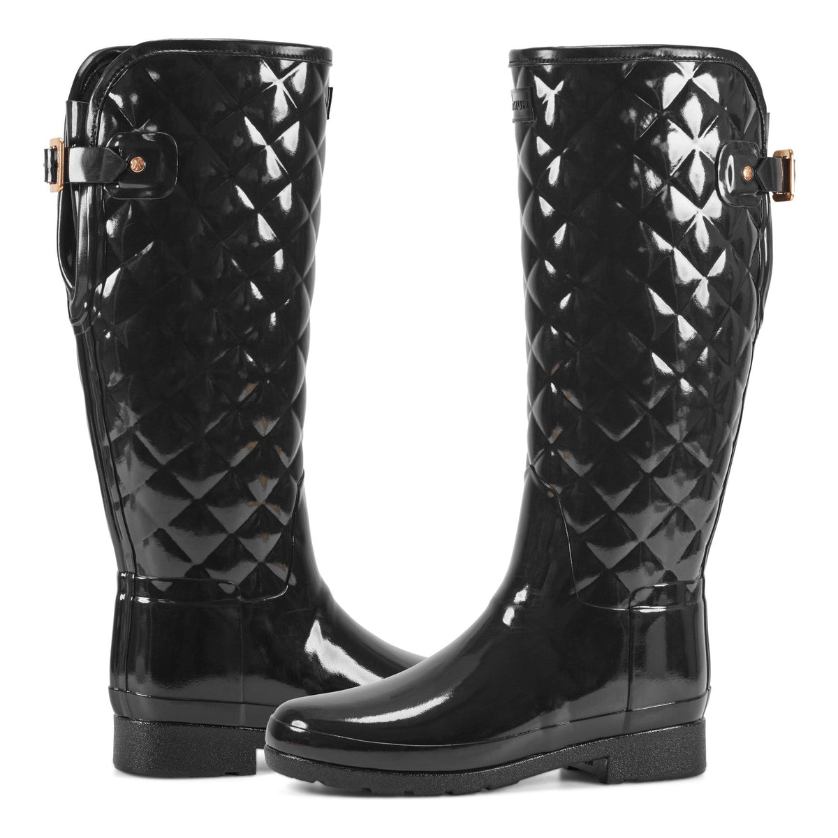 Refined Adjustable Quilted Slim Fit Tall Rain Boots