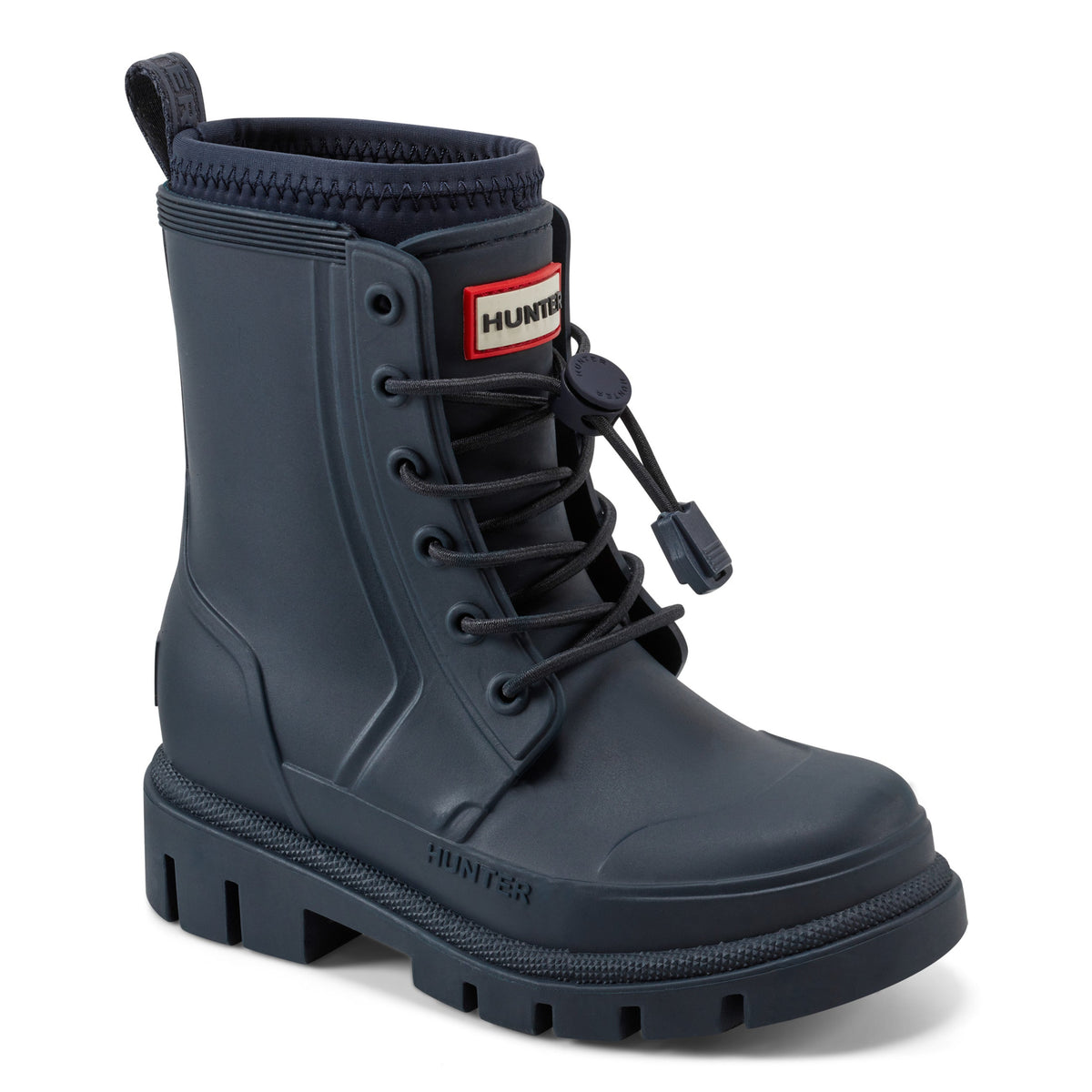 Little Kids Stamp Lace-Up Waterproof Ankle Boots