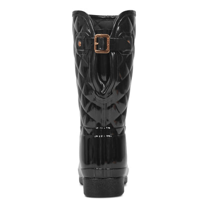 Adjustable Quilted Refined Slim Fit Short Rain Boots