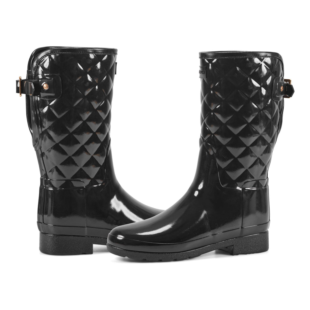 Adjustable Quilted Refined Slim Fit Short Rain Boots