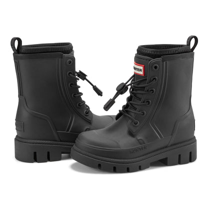 Little Kids Stamp Lace-Up Waterproof Ankle Boots