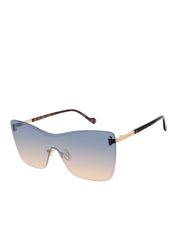 Glamorous Frameless Shield Sunglasses - Gold & Tortoise