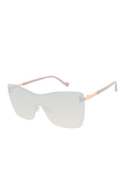 Glamorous Frameless Shield Sunglasses - Rose Gold