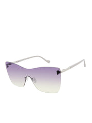 Glamorous Frameless Shield Sunglasses - Silver & Grey