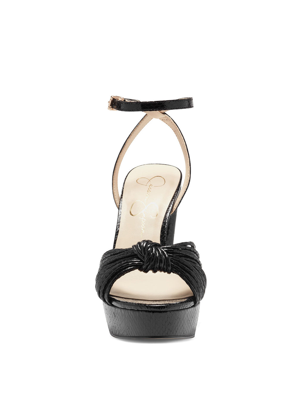 Immie Platform Sandal - Black Snake