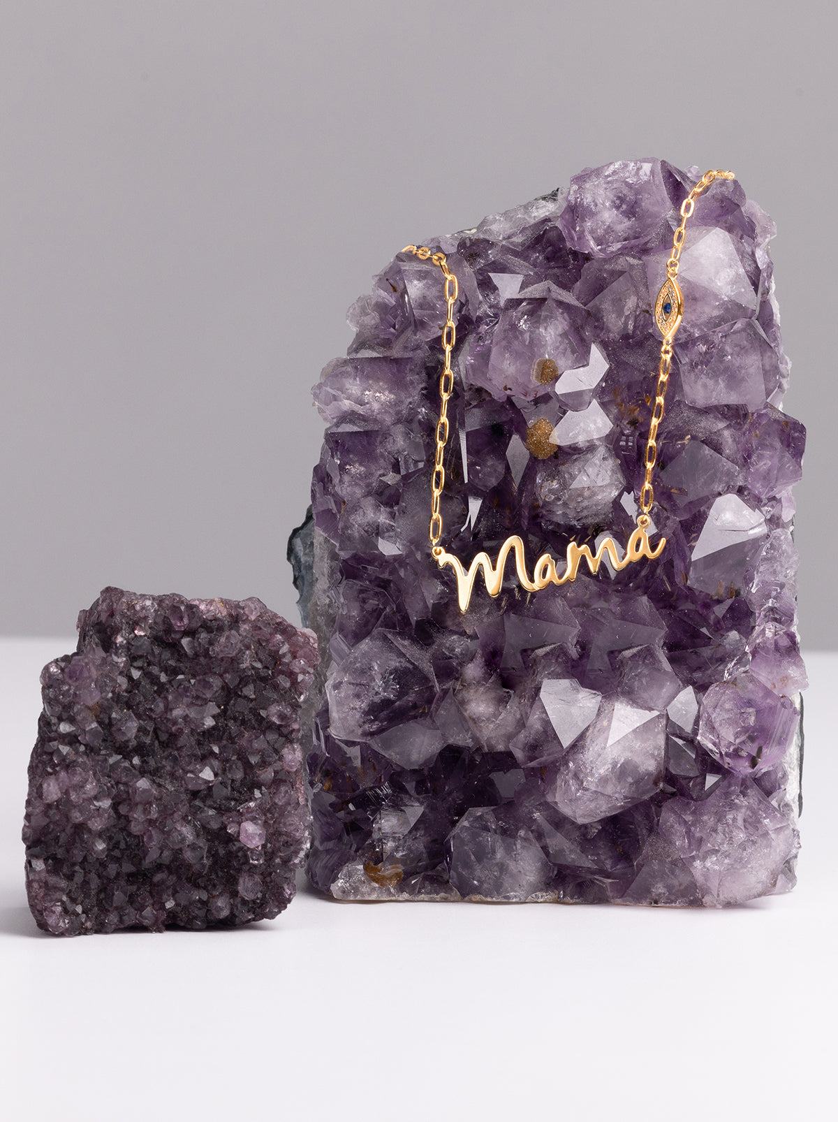Personalized Necklace with Pavé Cubic Zirconia Charm - Gold