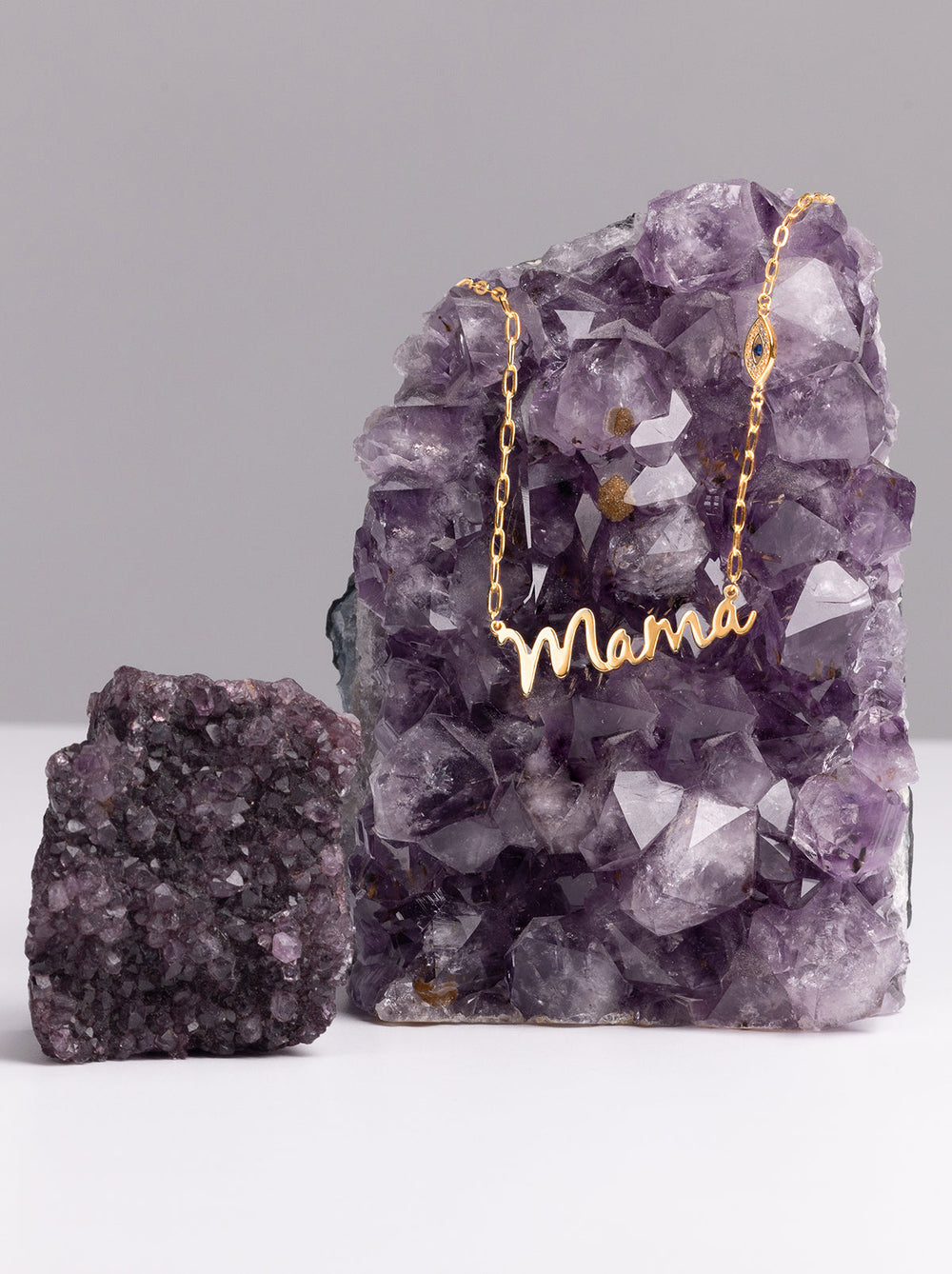 Personalized Necklace with Pavé Cubic Zirconia Charm - Gold