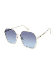 Geometric Metal Sunglasses - Silver