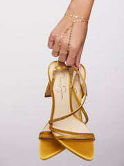 Demi Fine Hand Chain - Gold Confetti