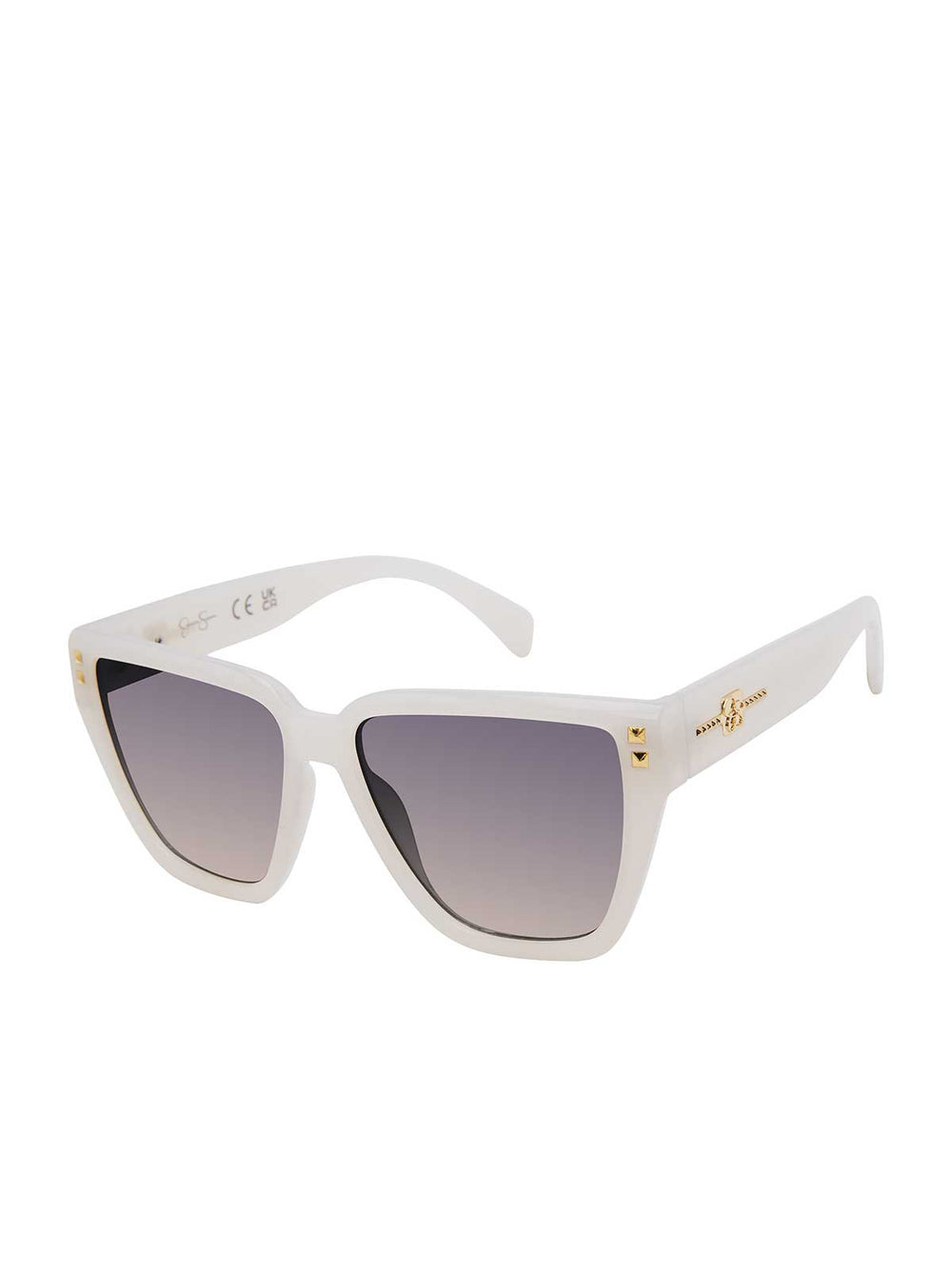 Star Studded Cat Eye Sunglasses - Cream