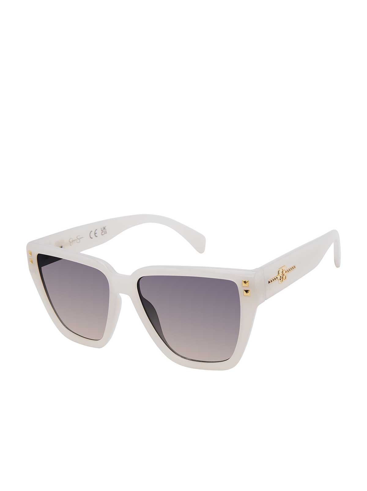 Star Studded Cat Eye Sunglasses - Cream