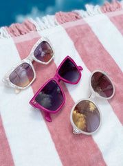 Vintage Cat Eye Sunglasses - Cream Marble