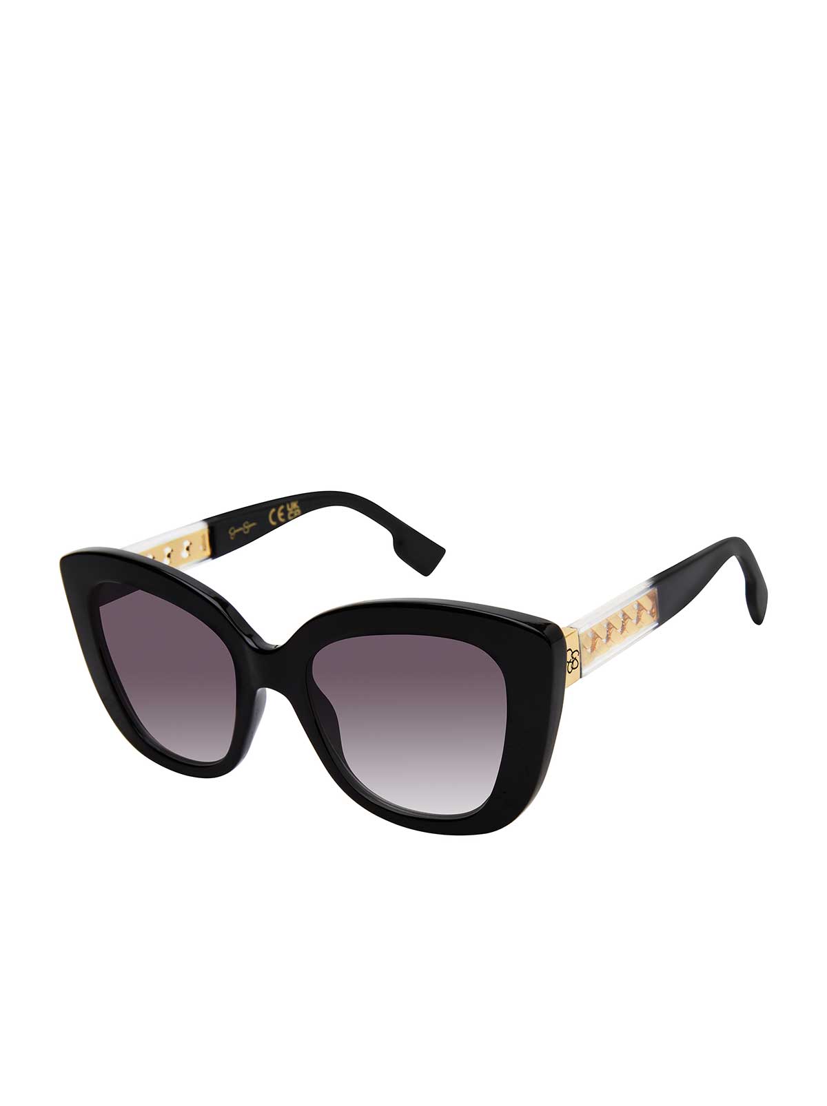 Glamorous Cat Eye Sunglasses - Black & Clear
