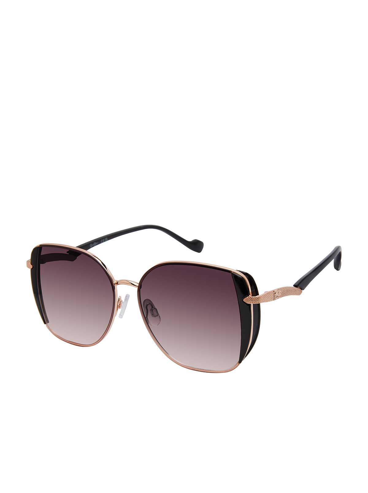 Metal Shield Butterfly Sunglasses - Rose Gold