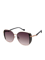 Metal Shield Butterfly Sunglasses - Rose Gold