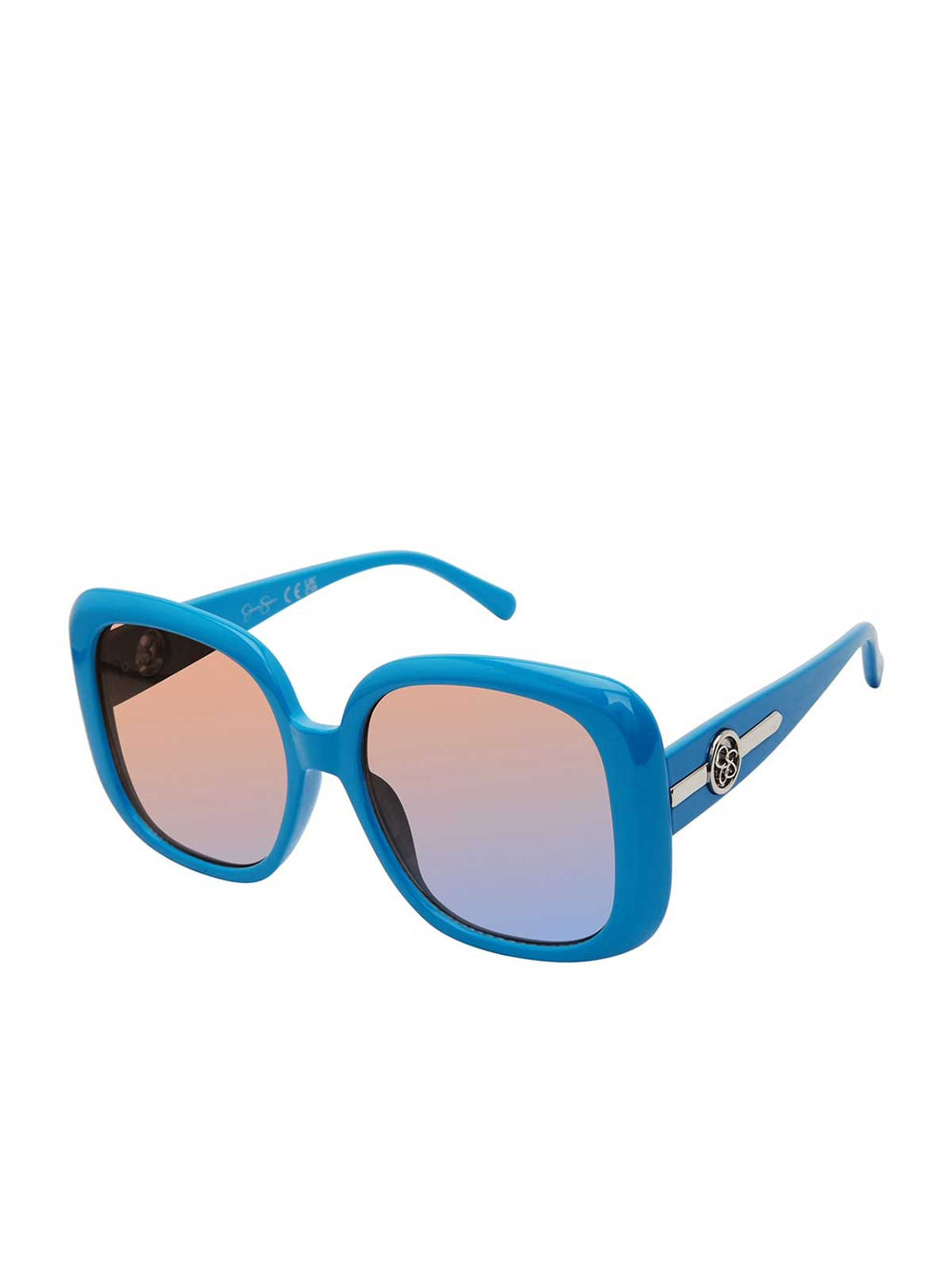 Retro Rectangular Sunglasses - Blue