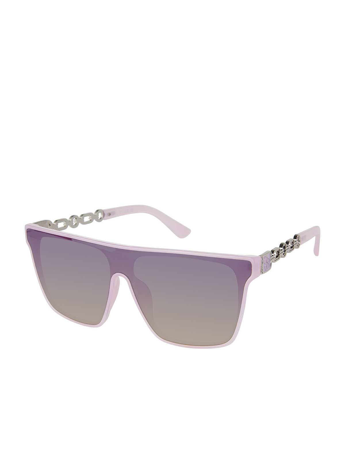 Metal Square Shield Sunglasses - Lavender