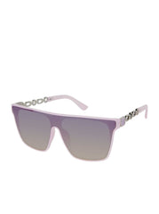 Metal Square Shield Sunglasses - Lavender
