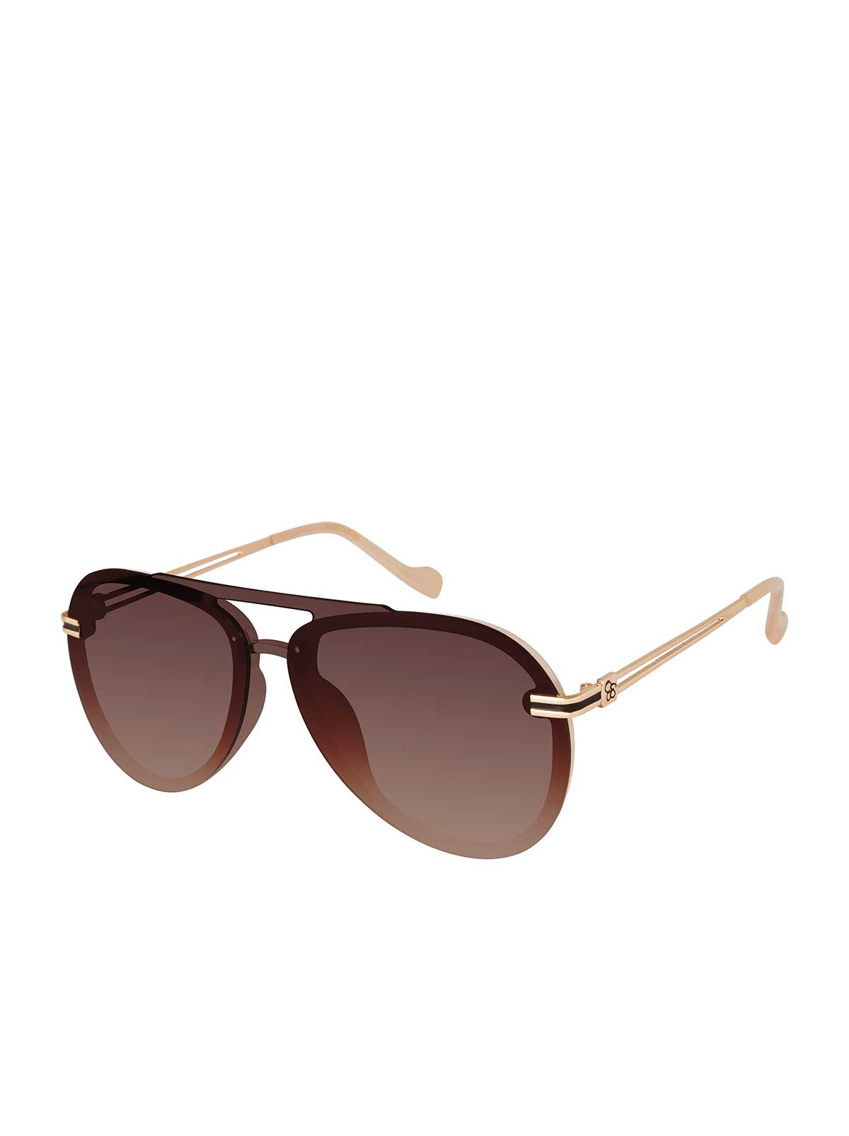 Metal Aviator Sunglasses - Nude
