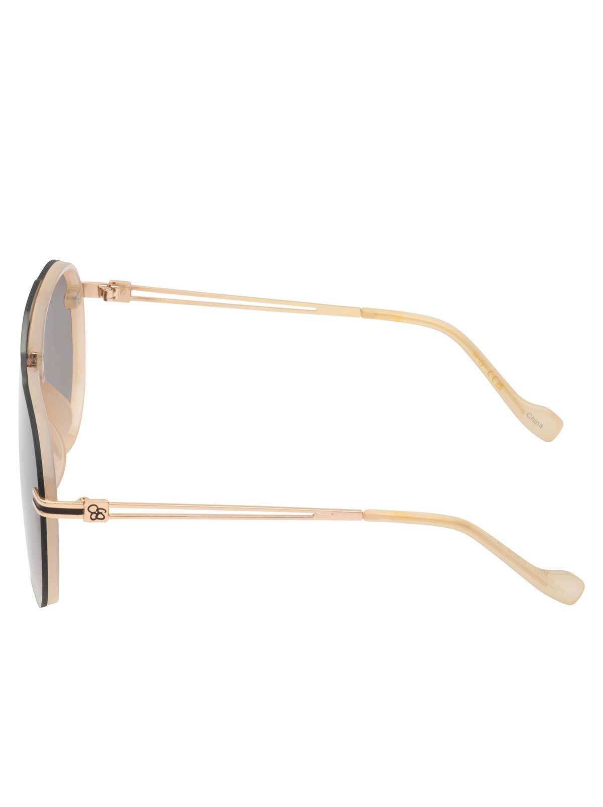 Metal Aviator Sunglasses - Nude