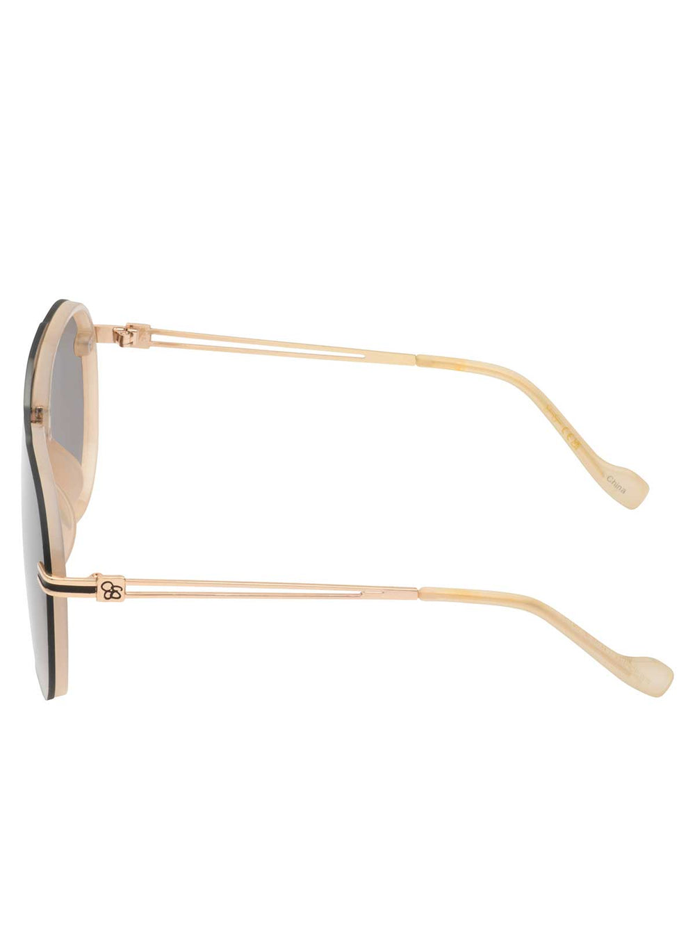 Metal Aviator Sunglasses - Nude