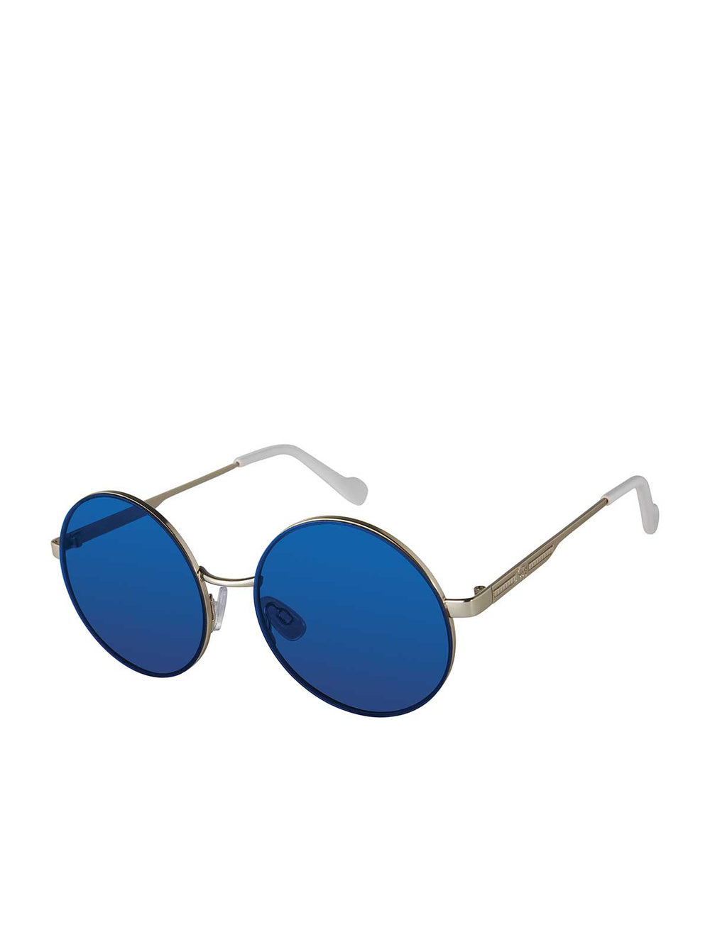 Vintage Metal Round Sunglasses - Silver & Blue