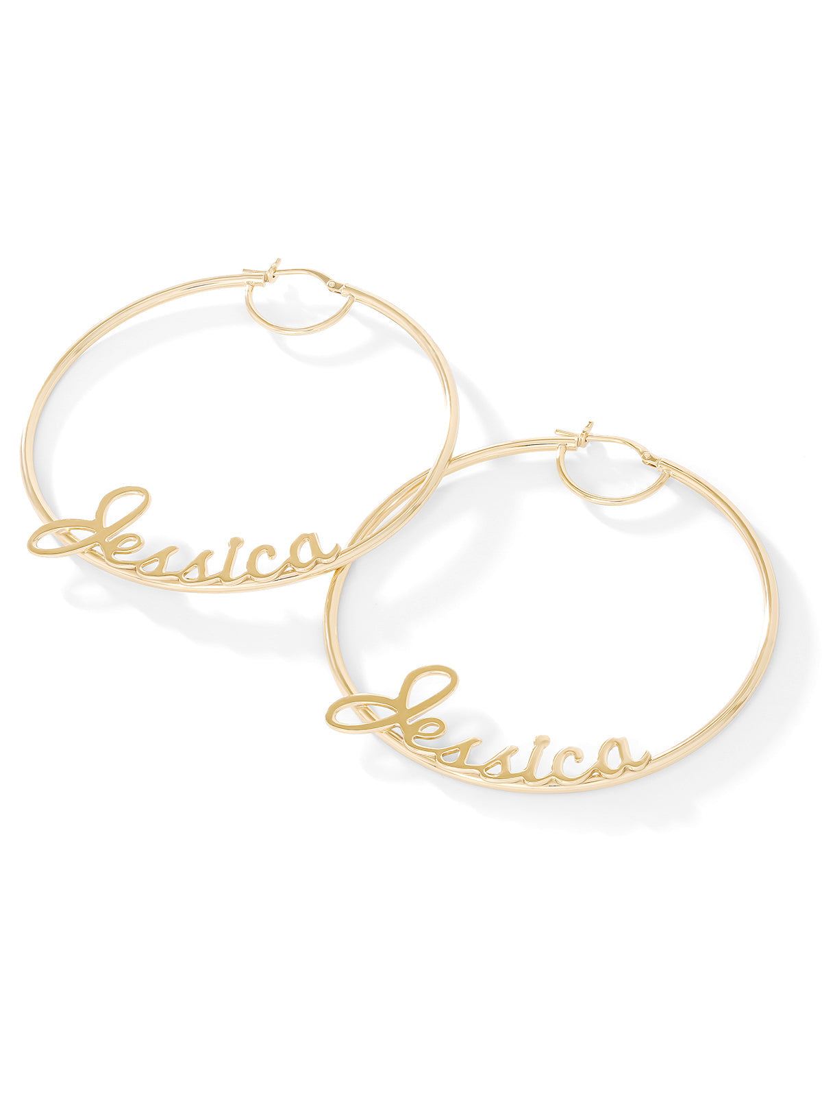 Personalized Hoop Earrings - 18K Gold