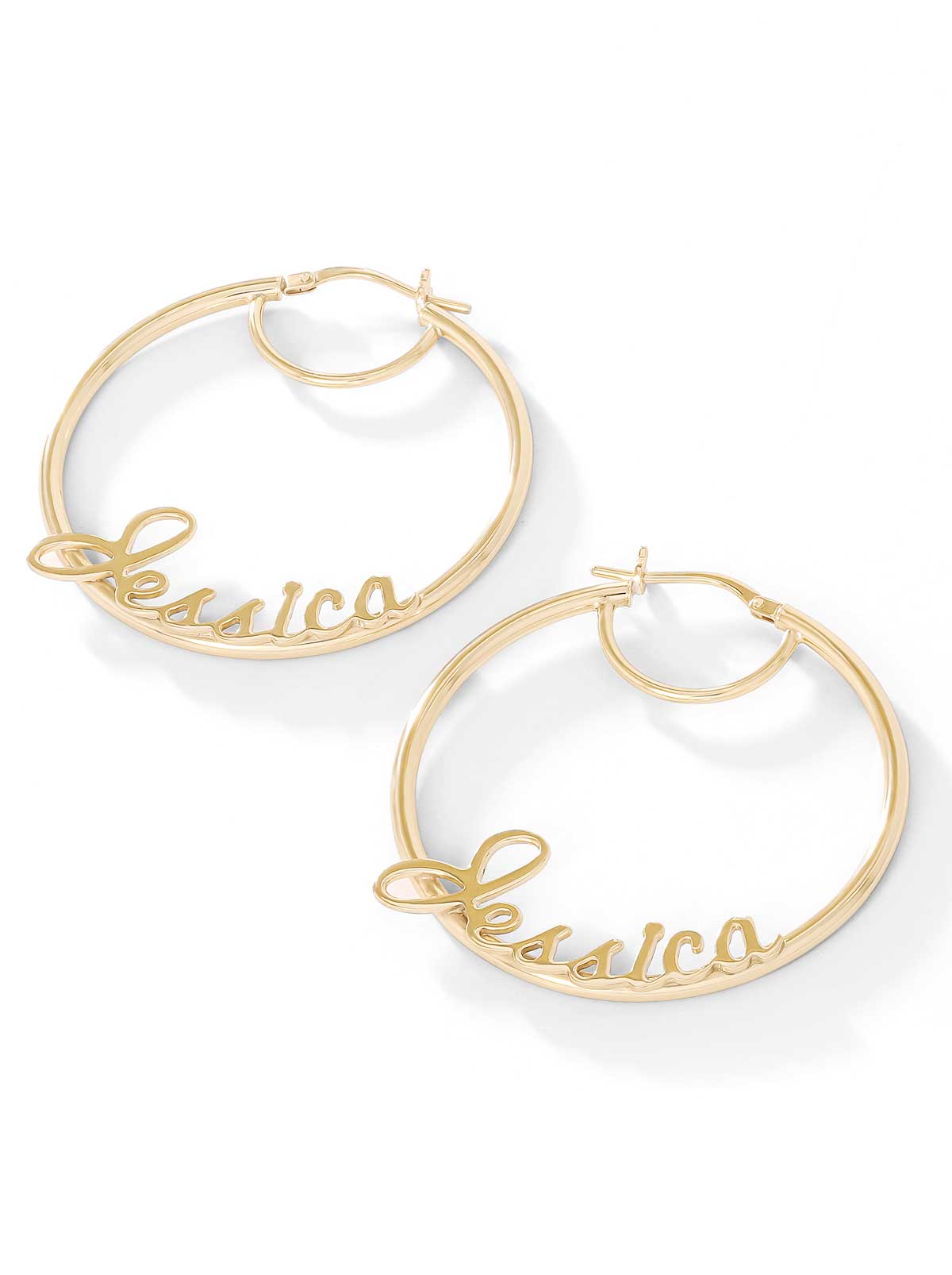 Personalized Hoop Earrings - 18K Gold
