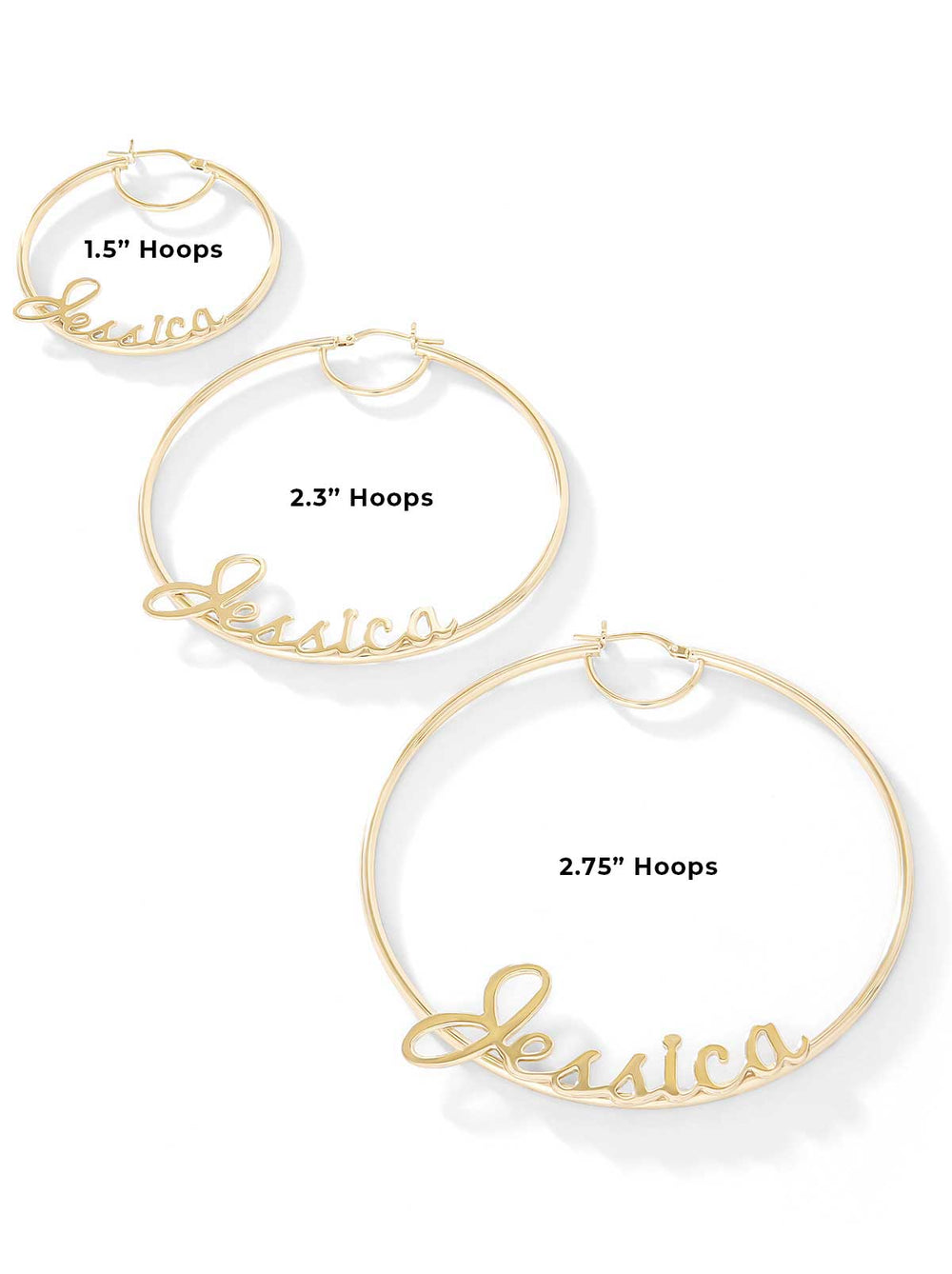 Personalized Hoop Earrings - 18K Gold