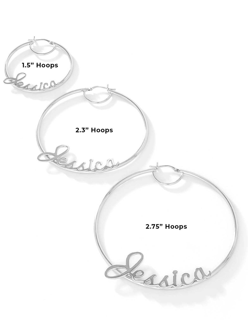 Personalized Hoop Earrings - Sterling Silver