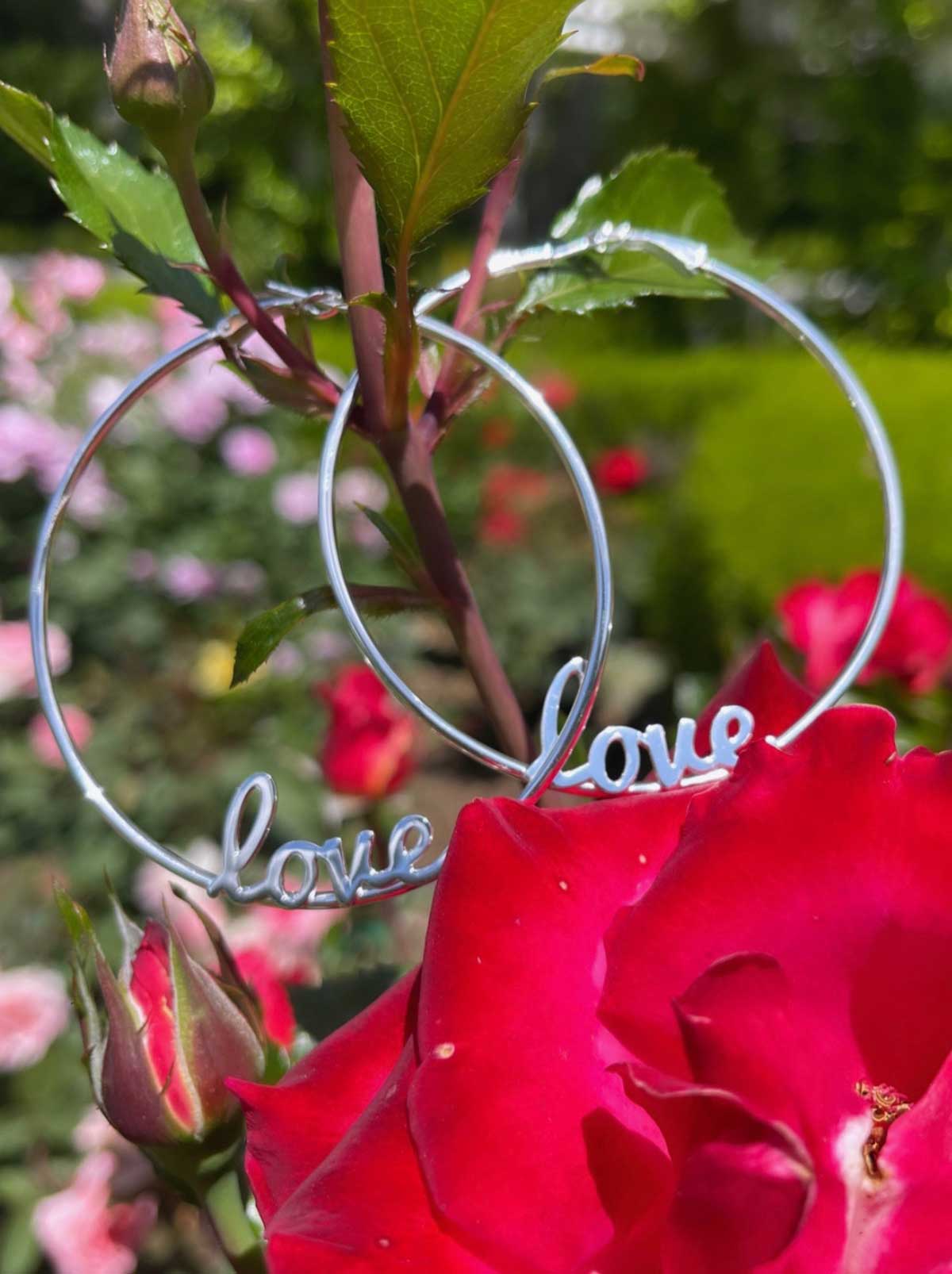 Personalized Hoop Earrings - Sterling Silver