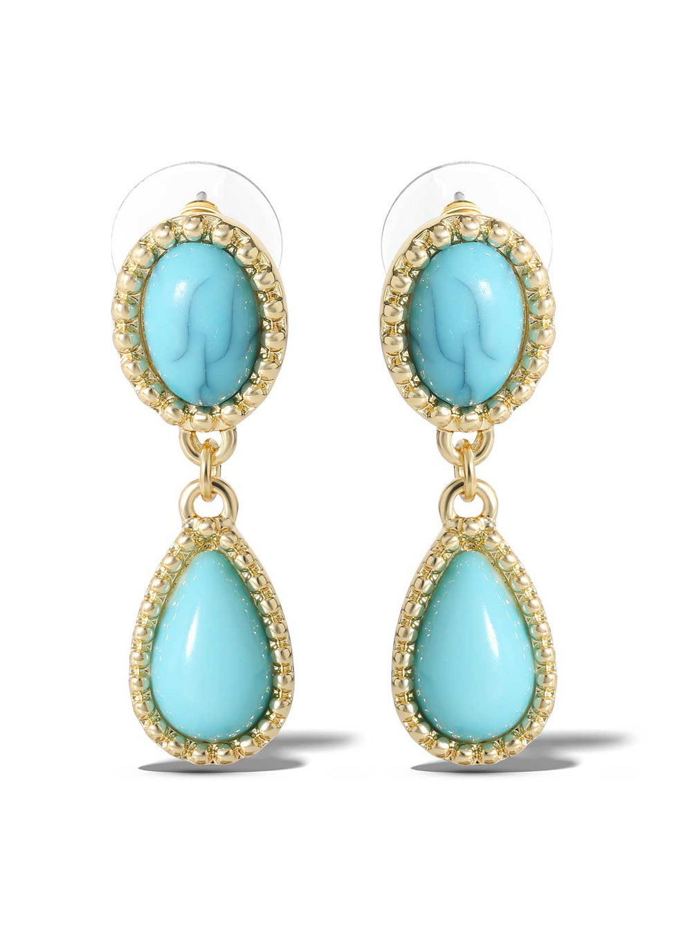 Turquoise Stone Drop Earrings