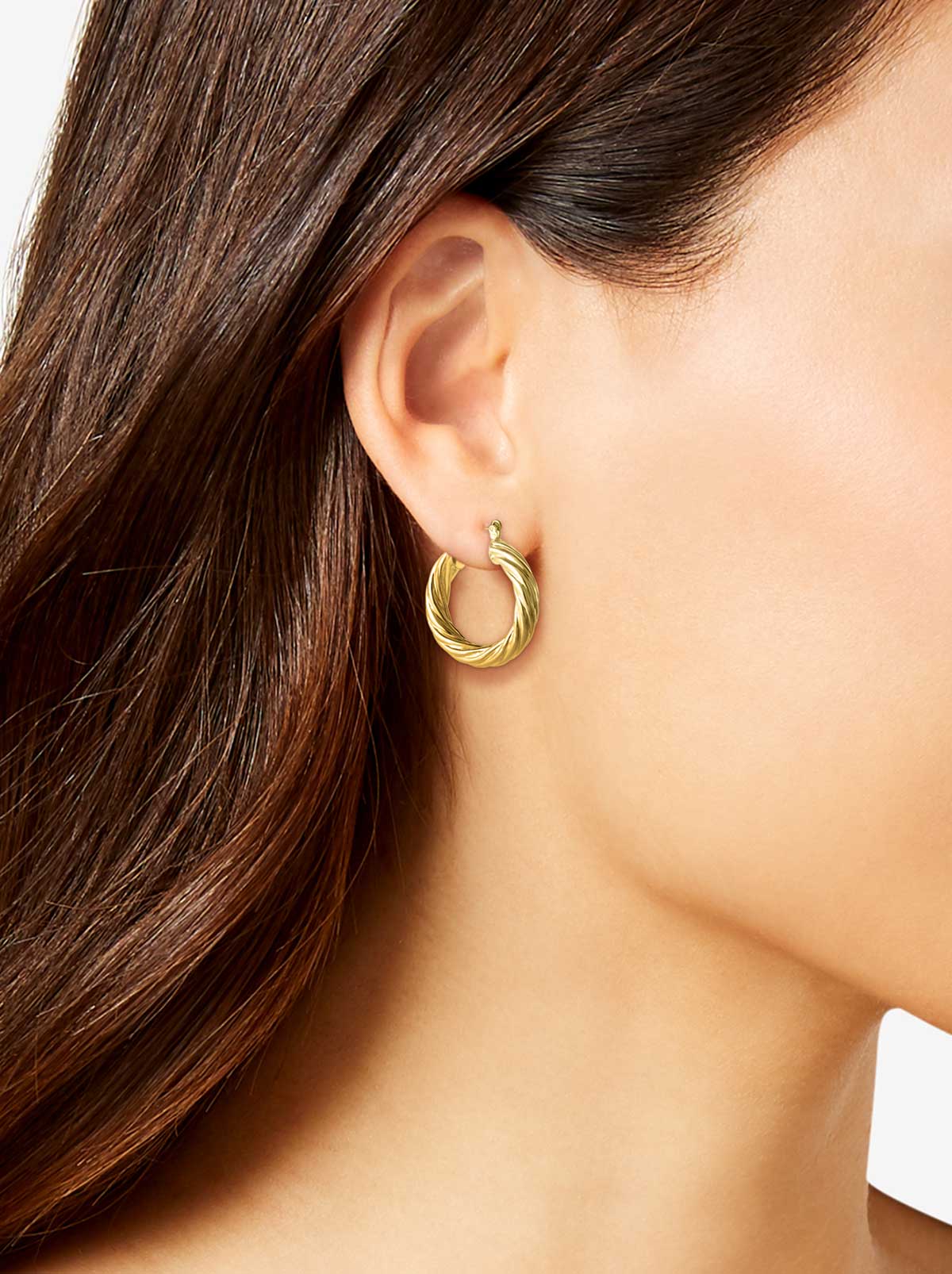 Thick Twisted Hoop Earrings - Gold